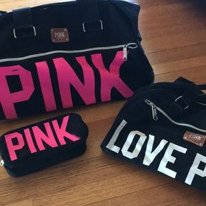 Pink 3 piece travel set